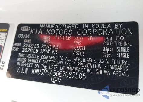 2014 Kia Soul + from USA, damaged, VIN KNDJP3A56E7082505
